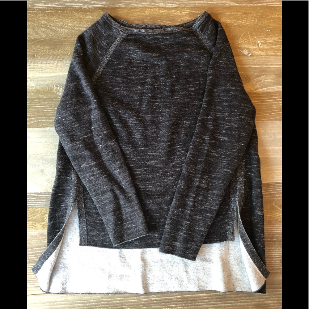 Grey Sweater/ Crop front low back